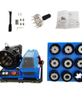 Beat The Clock With This Heavy Duty Portable Hydraulic Hose Crimper Tackling 0.39 To 2.4 Inch Rubber Lines Using Eight Swappable Dies And Pure 12V Shop Power, includes crimper and dies.