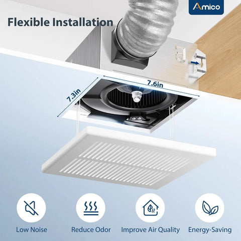 Whisper Quiet Bathroom Exhaust Fan With 80 CFM Airflow And 1.0 Sones For Sweet Moisture Control And A Super Smooth No Sweat Install On Ceilings Without Any Attic Access Needed