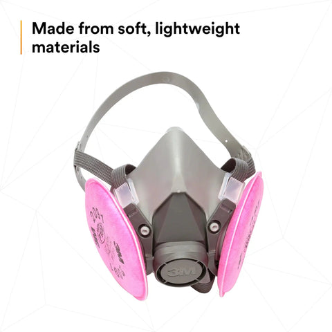 Half Facepiece Respirator Assembly Kit With P100 Filter 2091 Small Size featuring lightweight, soft materials side view