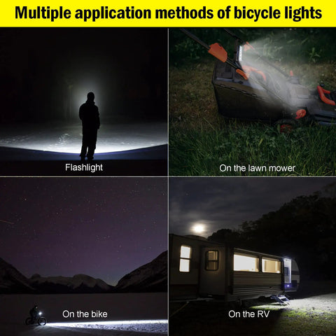 3 LED Bike Light With 1200 Lumen Super Bright Output, High Beam And Low Beam Modes, USB C Rechargeable Bicycle Headlight, Waterproof Front Light For Night Riding, 4000mAh Battery, Long Run Time, MTB Ready Beast Bright