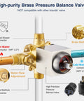 High-purity brass pressure balance valve details with connectors for brushed nickel shower trim kit with valve included
