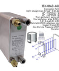 Compact Sixty Plate Heat Exchanger For HVAC Systems And Heat Pump Water Chillers Fast Temp Response Replaces Xb Models, stainless steel design.