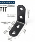 Beefy Black Metal L Brackets For Wood Shelves Heavy Duty 90 Degree Corner Braces With 20 Screws 1.57 X 1.57 Inch Dimensions