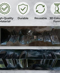 Roman Style Balustrade Molds 2 Piece DIY Concrete Column Forms for Garden, made of durable black plastic, shown front and back