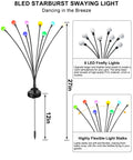 8 Pack Multicolor Solar Firefly Lights With 64 LEDs Waterproof Outdoor Garden Decor With Flexible Swaying Branches