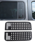 US Flag Aluminum Alloy Rear Door Window Decal Kit For Jeep Wrangler JL Unlimited 4 Door 2018 2019 2020 2021 2022 2023 2024 And Gladiator JT Glass Trim Panel Plus Dope Durable Weatherproof Car Exterior Decor Accessory installed on side window of Jeep