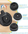 Outer Bowl Lid With Paddle Replacement For Ninja Ice Cream Maker Creami, black food-safe lid, angled view