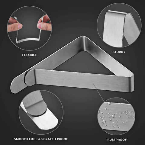 Features of 12 Pack Tablecloth Clips For Outdoor Tables, Stainless Steel Heavy Duty Table Cloth Holders That Keep Your Tablecloth In Place.