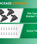 4 Pack Universal 10mm Ball Stud Gas Struts Mounting Brackets for Gas Springs and Lift Supports L Type Brackets With Screws Included