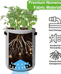 Potato Grow Bags With Flap 10 Gallon 4 Pack Planter Pots With Handles And Harvest Window For Potatoes In Black And Gray