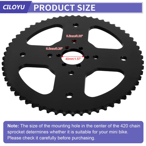 60T Sprocket And 420 Chain Kit For Mini Bikes With 90 Link Rear Chain And 42 Link Front Chain Fits Coleman BT200X CT200U EX CT200U CT100U CC100X Baja MB200 Doodlebug DB30 Predator 212 196cc Engines Easy Install