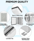 TICONN outdoor IP67 waterproof junction box with clear hinged cover, ABS plastic, includes mounting plate and wall brackets
