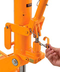 Focus on hook mechanism of Heavy Duty Hydraulic Forklift Jack With Removable Handle, 8800 Lb Capacity, Rugged Steel Construction