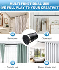 Heavy Duty Adjustable Tension Curtain Rod 42 To 115 Inches Black Shower Rod for Bathroom, Closet, and Window Install