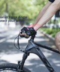 Mountain Bike Grips Lock On Aluminum Clamp Handlebar Grips For MTB BMX Ergonomic Design For Maximum Comfort And Wrist Pain Relief Secure Locking System Keeps Grips Solid Textured Non Slip Ends Black Grey Red Green in use on cyclist's hand