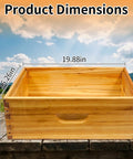 Two Pack 10 Frame Langstroth Medium Super Beehive Box Dipped In Beeswax For Beekeeping Supplies dimensions displayed outdoors