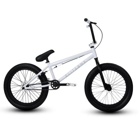 BMX Freestyle Bike With Durable Steel Frame In White, Available In 16, 18, 20, 26, And 29 Inch Sizes, 20 Inch Model Included