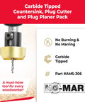 Pro Grade Carbide Tipped Countersink Drill Bit Set With Plug Cutter And Planer Pack AMS 306 close-up showing carbide tip.