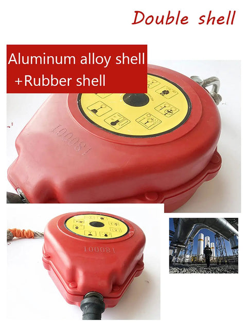Built Like A Tank Cable Self Retracting Lifeline With Silent Fall Protection Retractable Lanyard Featuring Aviation Steel Wire Rope For Portable Fall Arrest Safety On Tripods And Climbing Sites With Three Hundred Kilogram Load Capacity And Rock Solid