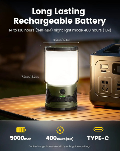 Ultimate Super Bright Rechargeable Camping Lantern Flashlight With Built In Power Bank And Seven Lighting Modes Waterproof