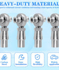 Beefy 7/8-14 Heim Joint Rod End Kit With 7/8-1/2 HMS Spacers And.120 Wall Bung Chromoly Panhard Bar For Steering And Suspension Traction Bars And Steering Linkage Two Sets With Right And Left Hand Threads, carbon steel rod ends shown