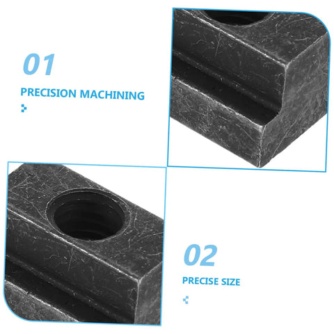 Close-up of Six Piece Slot Fastening Nuts And Bolts Set For T Slot Tracks And Machine Tool Applications, showcasing machining precision.
