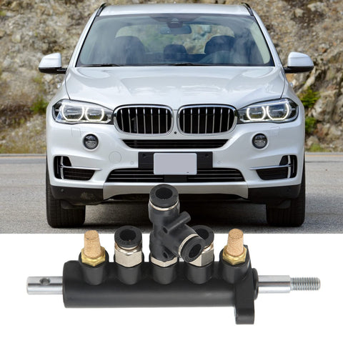 Five Way Aluminum Tire Changer Foot Pedal Valve Replacement for 36mm Hole Distance with car in background