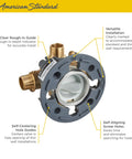 Rough In Shower Valve With Universal Inlets And Outlets Unfinished RU101 Flush Plug for easy install with stainless steel ring
