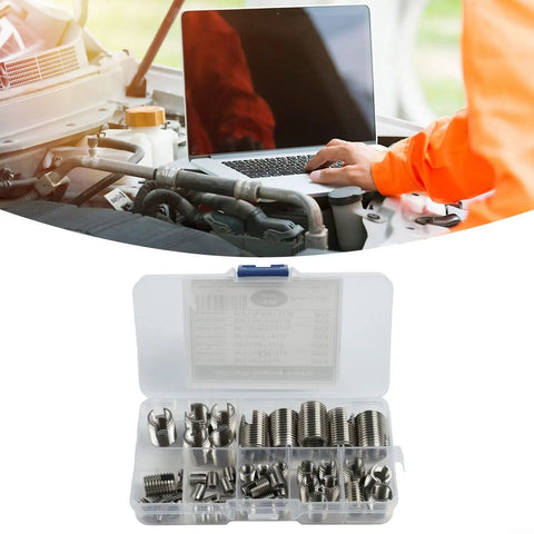 M3 Stainless Steel Self Tapping Thread Inserts Repair Kit 50 Pcs For Fixing Damaged Threads In Plastic Wood And Soft Metals No Drilling Needed