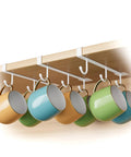 Three Pack Under Shelf Coffee Mug Holders Clip On Cup Hooks No Drilling Easy Install For Flat Shelves Without Lip No Drill
