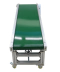 Inclined PVC Conveyor Belt System With Aluminum Frame, Motorized Drive, 59 Inch Length And 15.7 Inch Belt Width, Adjustable Height