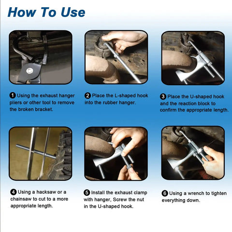 Installation guide for 3 Inch Universal Exhaust Clamp With Hanger Set Of 4 Pcs For 3 Inch Exhaust Pipes