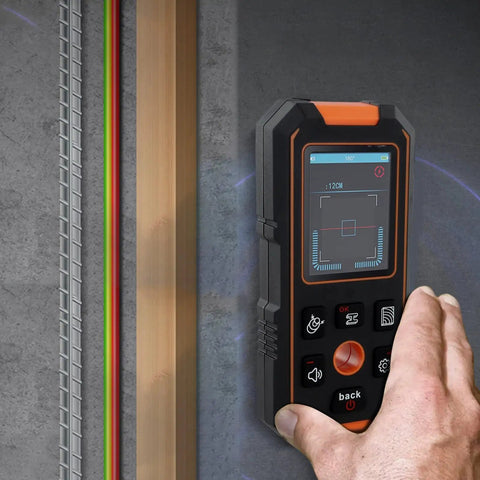 Advanced Wall Scanner for Stud Finder with AC Wire Detector - 3 Mode Metal Wood Pipe Locator for Drywall 80mm Depth HD Screen in use