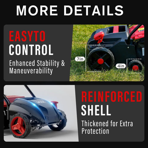 Powerful 13 Amp 2 In 1 Electric Dethatcher And Scarifier With Four Position Height Adjustment And 8 Gallon Thatch Collection Bag