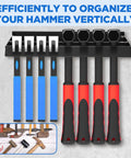 Wall Mount Screwdriver Organizer And Pliers Holder With Hammer Rack, space-saving tool rack for garage workshop.