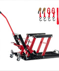 Motorcycle Lift Jack With Wheels 1500 Lbs Hydraulic Dirt Bike Scissor Lift With Handle And Foot Pedal Pro Grade Jack Stand