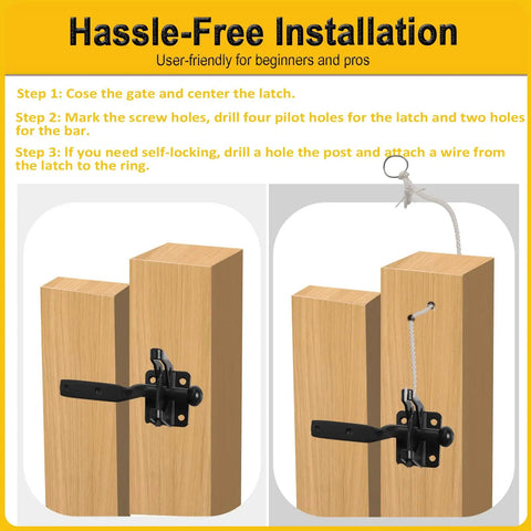 Anti Sag Gate Kit For Heavy Duty Fences And Gates With Corner Braces, Latch And Hinges, Beefed Up, Rust Resistant Steel, Weatherproof Gate Hardware For Wooden Fences, Driveway Gates, Shed Doors, Corral Gates And Wood Windows, 2 Set Pack