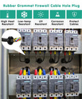 Rubber Grommet Kit 200 Pack With 7 Sizes for Firewall Holes and Cable Management shown in electrical setup