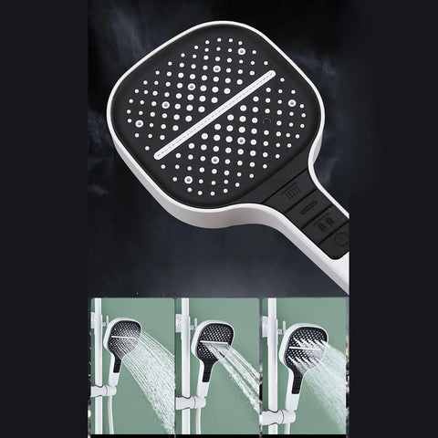 Wall Mounted Exposed Shower System 3 Functions Chrome handheld sprayer featuring multiple spray settings and sleek design.