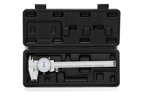 0-6 Inch Stainless Steel Dial Caliper With Shock Proof Dial And Pro Grade Precision in black protective case
