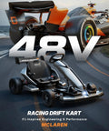 McLaren Licensed 48V Electric Go Kart For Big Kids Hits 15 MPH With Realistic 1 To 7 Gearbox Drift Style Racing Cart For Teens