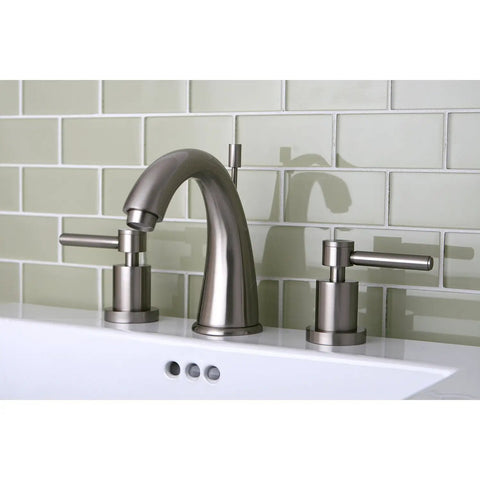 8 Inch Widespread Bathroom Faucet Brushed Nickel With Drip-Free Ceramic Disc Cartridge, Deck Mount Three-Hole Installation