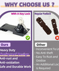Keyed Hasp Lock 4 Inch Heavy Duty Pack Lock Clasp in black zinc alloy with keys and brushed finish, anti-rust features highlighted.