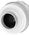 RN2 Radon Fan For 4 Inch Ducts Ultra Quiet And Efficient Radon Mitigation Indoor Outdoor Ready 220 CFM White close-up view