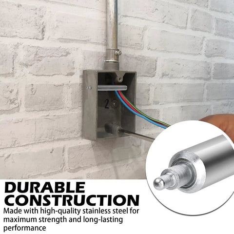 Heavy Duty Stainless Steel Wire Pulling Roller Featuring Kickass Spring Loaded Tips For Four By Four Electrical Boxes Zero Hassle Top Tier Conduit Guide Tool