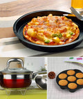 12-Piece Air Fryer Accessories Set Fits Most 4 To 5.8 Qt Fryers For Healthier Cooking includes pizza pan, rack, and muffin pan.
