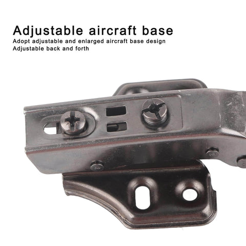 Soft Close Hydraulic Cabinet Hinge With Adjustable Base No Slam Quiet Opening Black Brushed Aluminum Frame