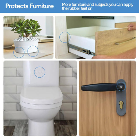 Round Silicone Cabinet Door Bumpers 192 Piece Pack Self Adhesive Furniture Pads Clear Anti Squeak Protectors For Drawers Doors And Cabinets Ultra Sticky Straight Forward Install on various furniture surfaces.