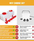 Backyard Boss Automatic Chicken Waterer showcasing ten heavy duty cups and a self-filling reservoir in a comparison chart.