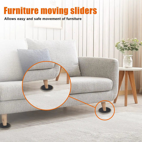 10 Pack 3.5 Inch Furniture Sliders For Hardwood Floors And Carpet Heavy Duty Reusable Floor Protectors For Chairs Tables Cabinets Move Heavy Furniture Easily Without Scratches Beige